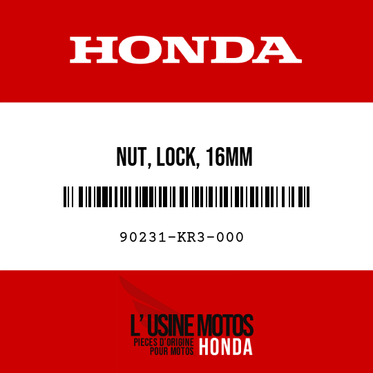 image de 90231-KR3-000 NUT, LOCK, 16MM