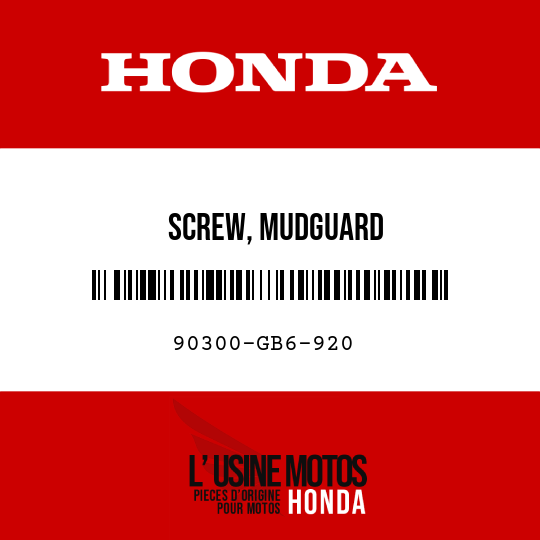 image de 90300-GB6-920 SCREW, MUDGUARD