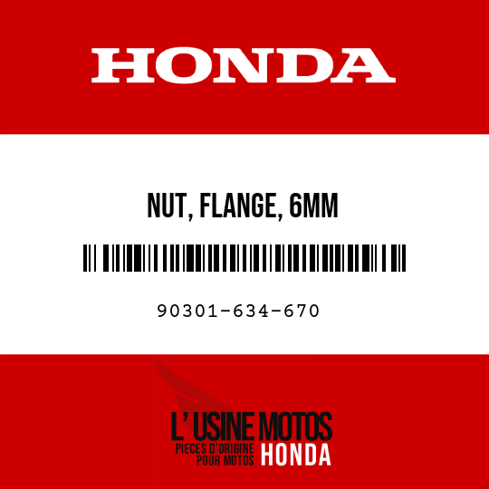 image de 90301-634-670 NUT, FLANGE, 6MM