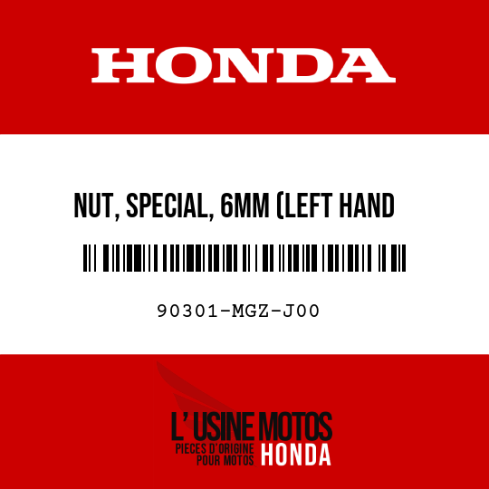 image de 90301-MGZ-J00 NUT, SPECIAL, 6MM (LEFT HAND THREAD)