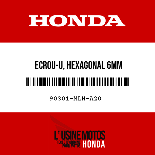 image de 90301-MLH-A20 ECROU-U, HEXAGONAL 6MM