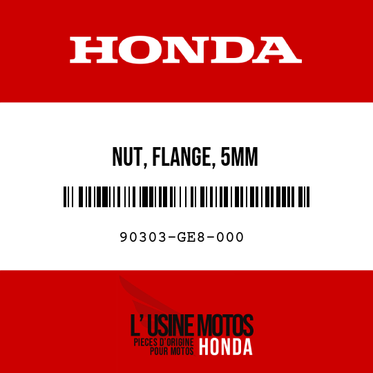 image de 90303-GE8-000 NUT, FLANGE, 5MM