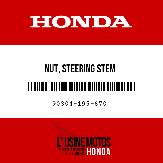 image de 90304-195-670 NUT, STEERING STEM