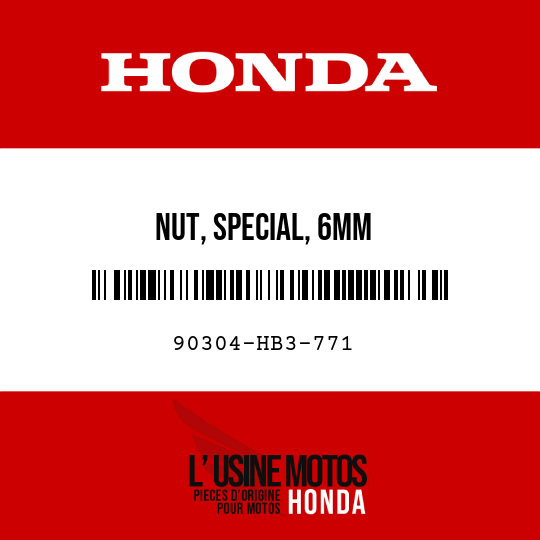 image de 90304-HB3-771 NUT, SPECIAL, 6MM