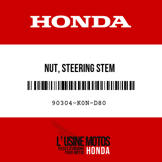 image de 90304-K0N-D80 NUT, STEERING STEM