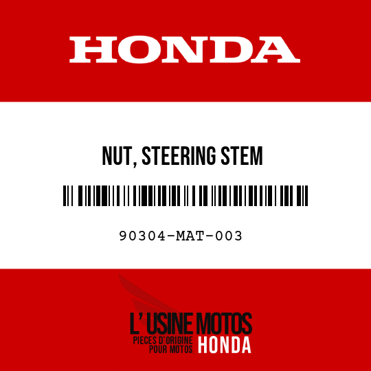 image de 90304-MAT-003 NUT, STEERING STEM
