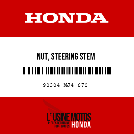 image de 90304-MJ4-670 NUT, STEERING STEM