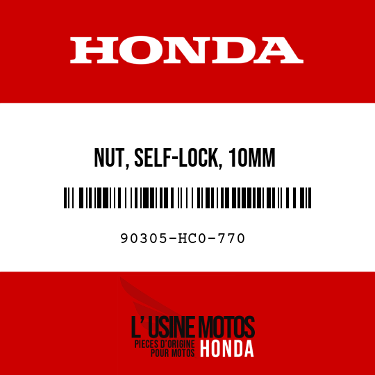 image de 90305-HC0-770 NUT, SELF-LOCK, 10MM