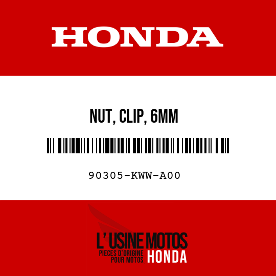image de 90305-KWW-A00 NUT, CLIP, 6MM