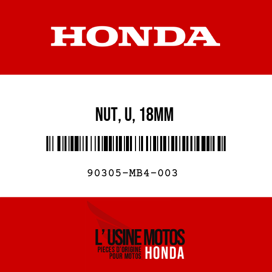 image de 90305-MB4-003 NUT, U, 18MM