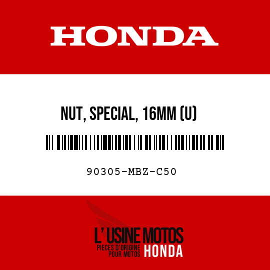 image de 90305-MBZ-C50 NUT, SPECIAL, 16MM (U)
