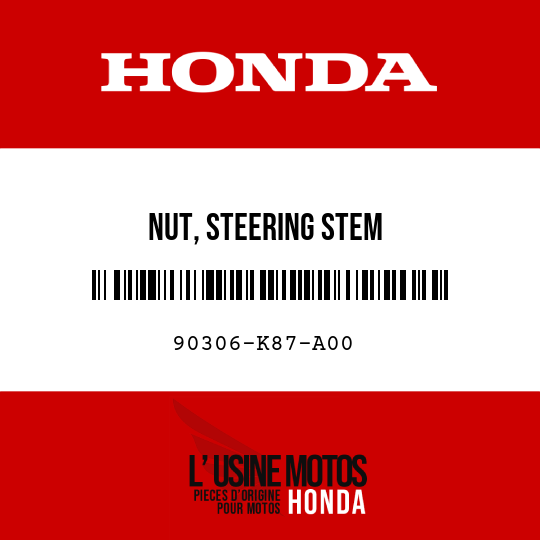 image de 90306-K87-A00 NUT, STEERING STEM