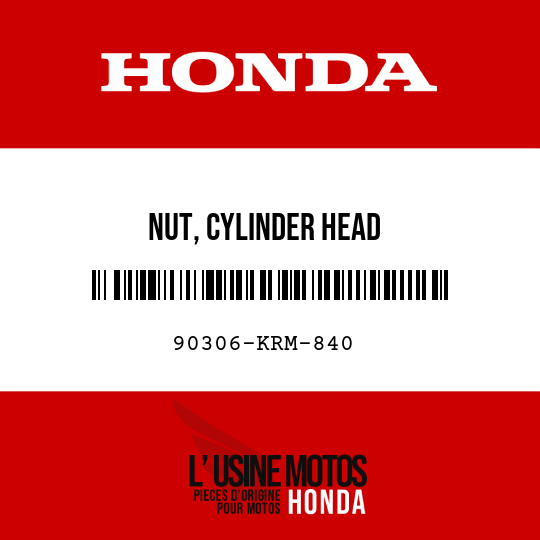 image de 90306-KRM-840 NUT, CYLINDER HEAD