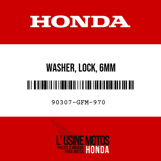 image de 90307-GFM-970 WASHER, LOCK, 6MM