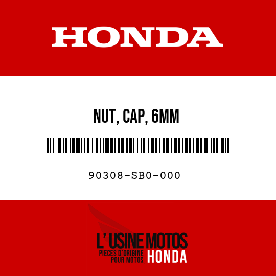 image de 90308-SB0-000 NUT, CAP, 6MM
