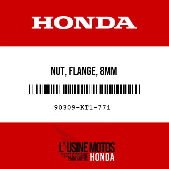 image de 90309-KT1-771 NUT, FLANGE, 8MM