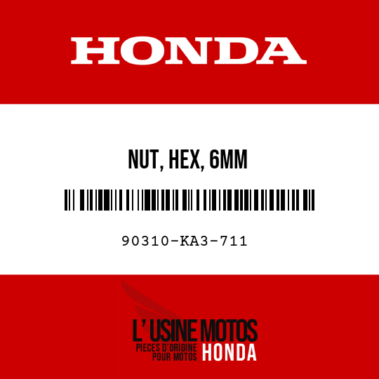 image de 90310-KA3-711 NUT, HEX, 6MM