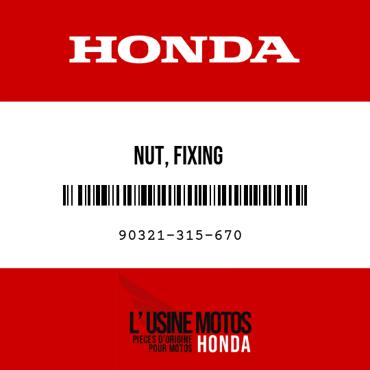 image de 90321-315-670 NUT, FIXING