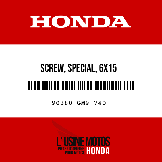image de 90380-GM9-740 SCREW, SPECIAL, 6X15