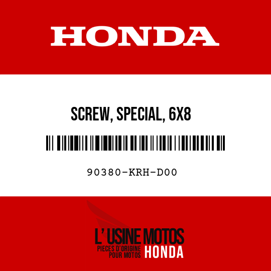 image de 90380-KRH-D00 SCREW, SPECIAL, 6X8