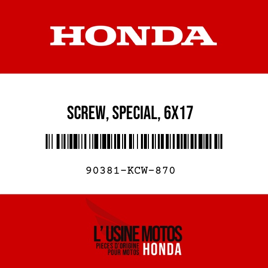 image de 90381-KCW-870 SCREW, SPECIAL, 6X17