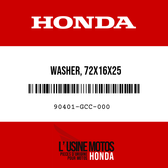 image de 90401-GCC-000 WASHER, 72X16X25