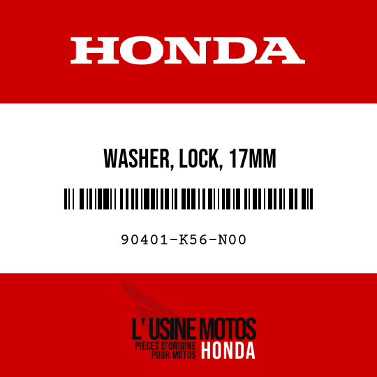image de 90401-K56-N00 WASHER, LOCK, 17MM