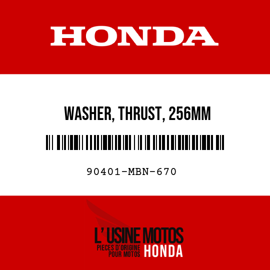 image de 90401-MBN-670 WASHER, THRUST, 256MM