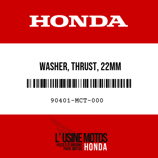 image de 90401-MCT-000 WASHER, THRUST, 22MM