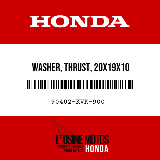 image de 90402-KVK-900 WASHER, THRUST, 20X19X10