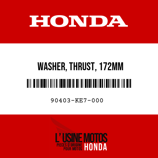 image de 90403-KE7-000 WASHER, THRUST, 172MM