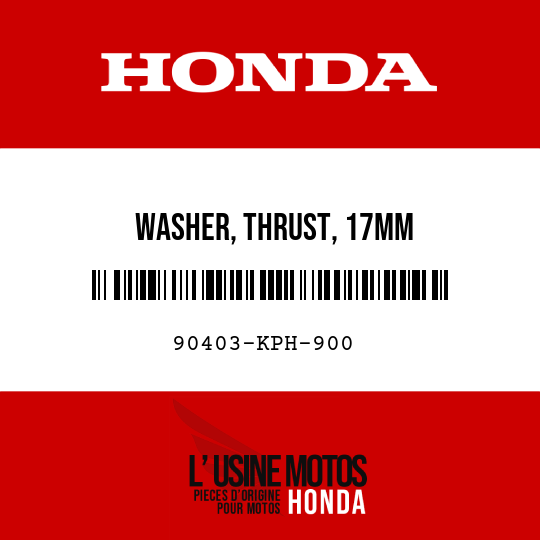 image de 90403-KPH-900 WASHER, THRUST, 17MM
