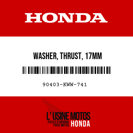 image de 90403-KWW-741 WASHER, THRUST, 17MM
