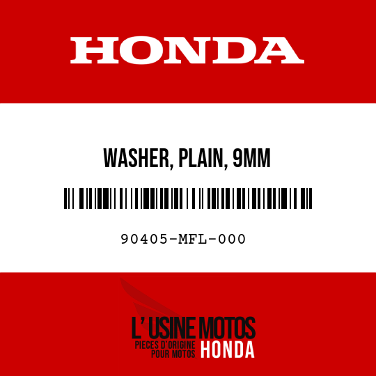 image de 90405-MFL-000 WASHER, PLAIN, 9MM