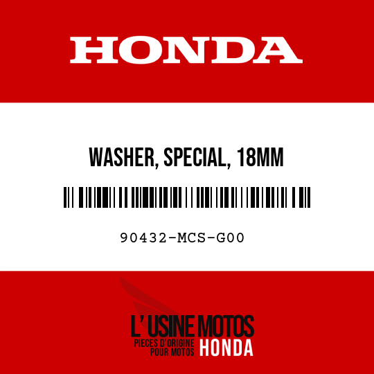 image de 90432-MCS-G00 WASHER, SPECIAL, 18MM