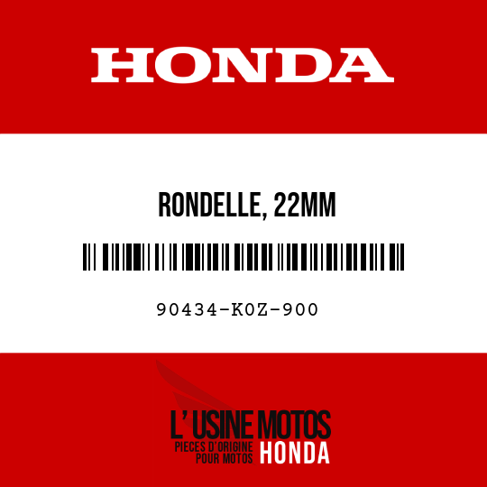 image de 90434-K0Z-900 RONDELLE, 22MM