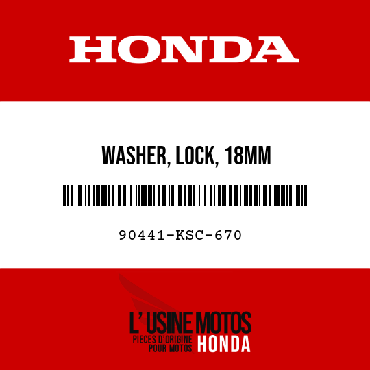image de 90441-KSC-670 WASHER, LOCK, 18MM