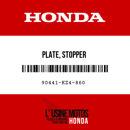 image de 90441-KZ4-860 PLATE, STOPPER