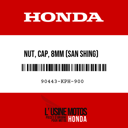 image de 90443-KPH-900 NUT, CAP, 8MM (SAN SHING)