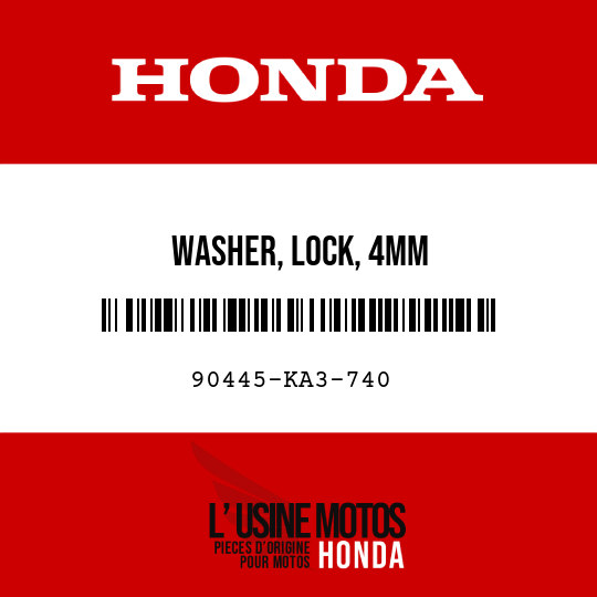 image de 90445-KA3-740 WASHER, LOCK, 4MM