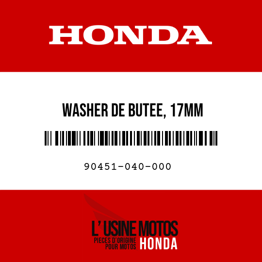 image de 90451-040-000 WASHER DE BUTEE, 17MM