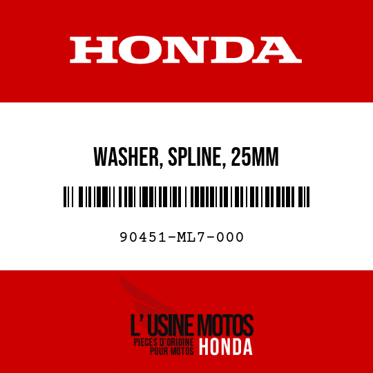 image de 90451-ML7-000 WASHER, SPLINE, 25MM