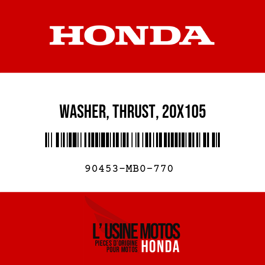 image de 90453-MB0-770 WASHER, THRUST, 20X105