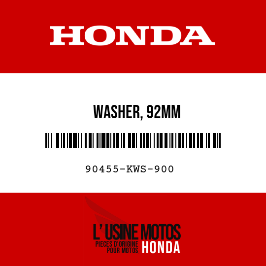 image de 90455-KWS-900 WASHER, 92MM