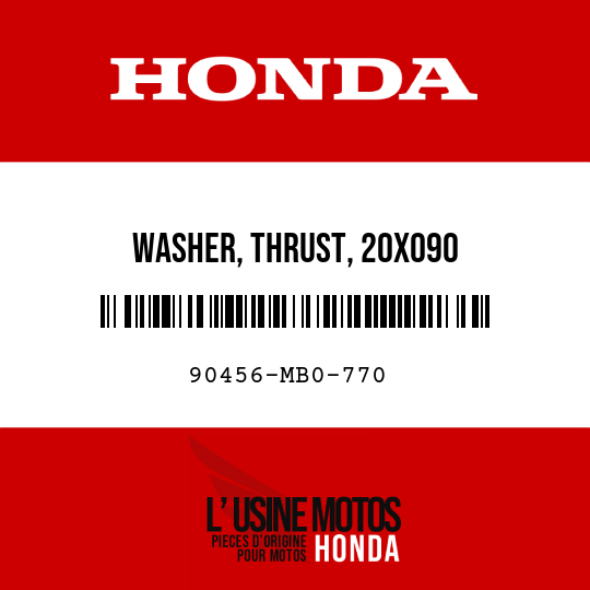 image de 90456-MB0-770 WASHER, THRUST, 20X090