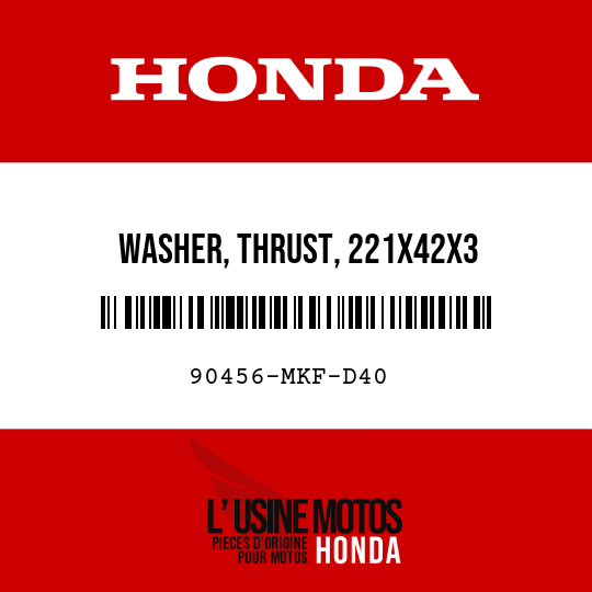 image de 90456-MKF-D40 WASHER, THRUST, 221X42X3