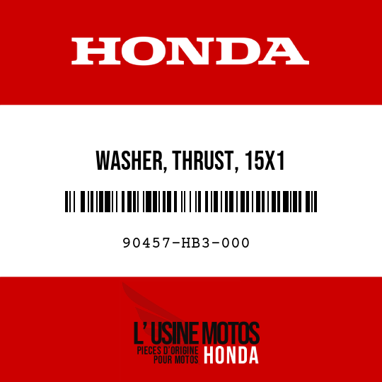 image de 90457-HB3-000 WASHER, THRUST, 15X1