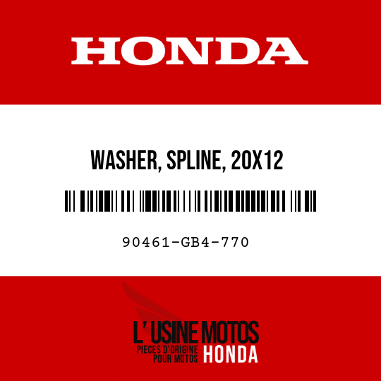 image de 90461-GB4-770 WASHER, SPLINE, 20X12