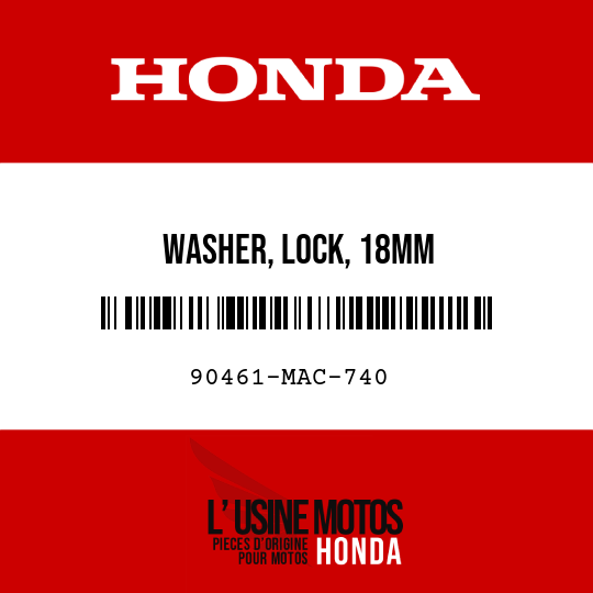 image de 90461-MAC-740 WASHER, LOCK, 18MM