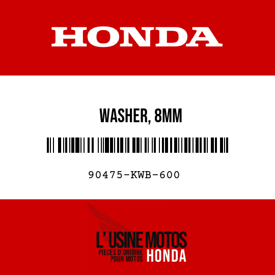 image de 90475-KWB-600 WASHER, 8MM